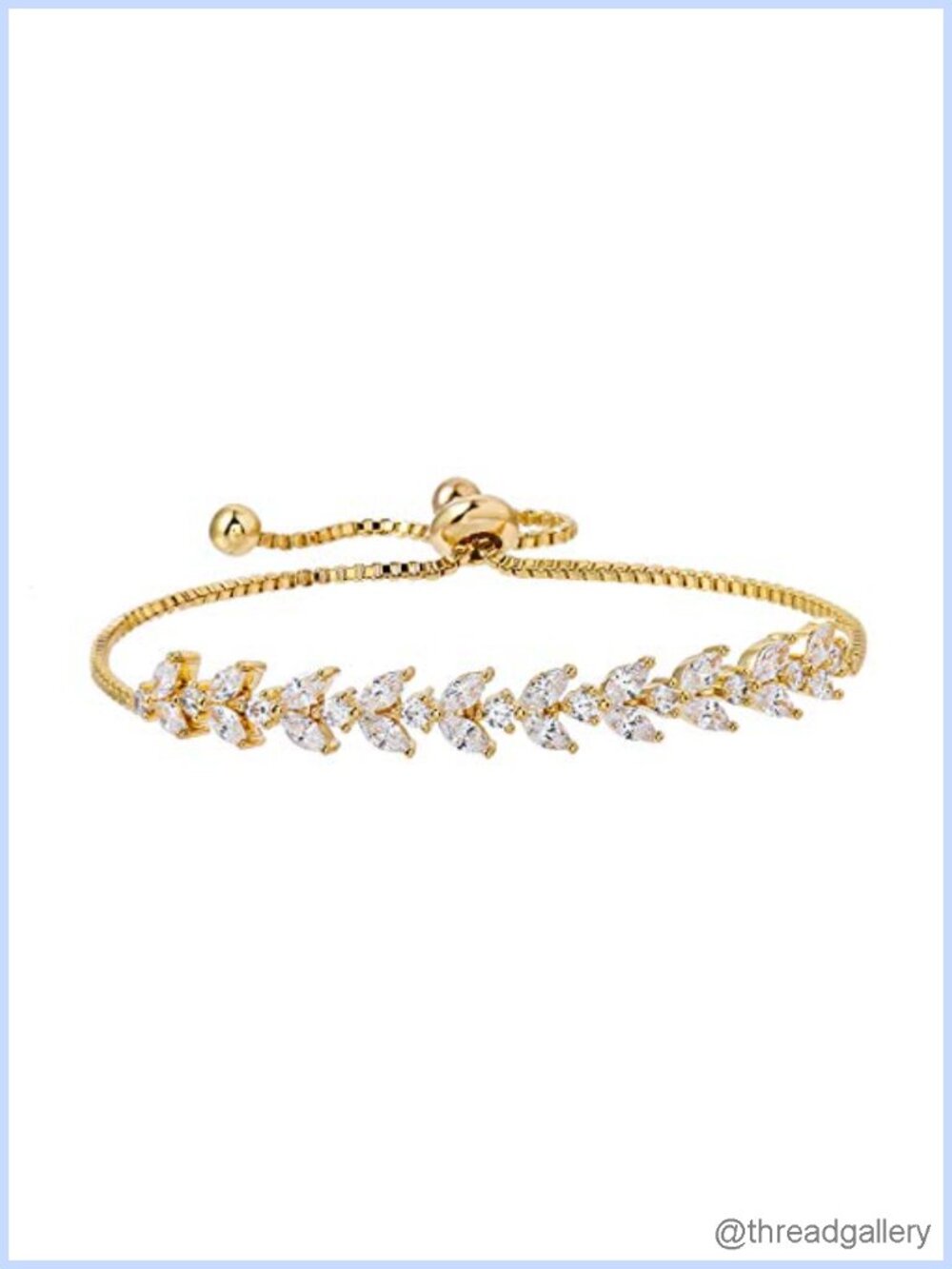 Adjustable Tennis Bracelet Cubic Zirconia Gold Plated Chain Women Wedding
